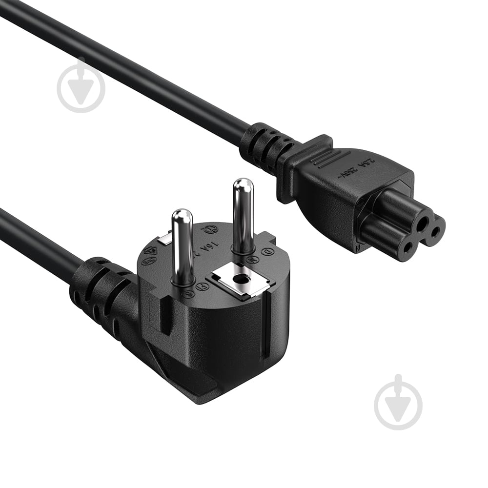 Кабель живлення ColorWay 1 м black (CW-CBP084-BK) - фото 2 Кабель живлення ColorWay 1 м black (CW-CBP084-BK) - фото 2