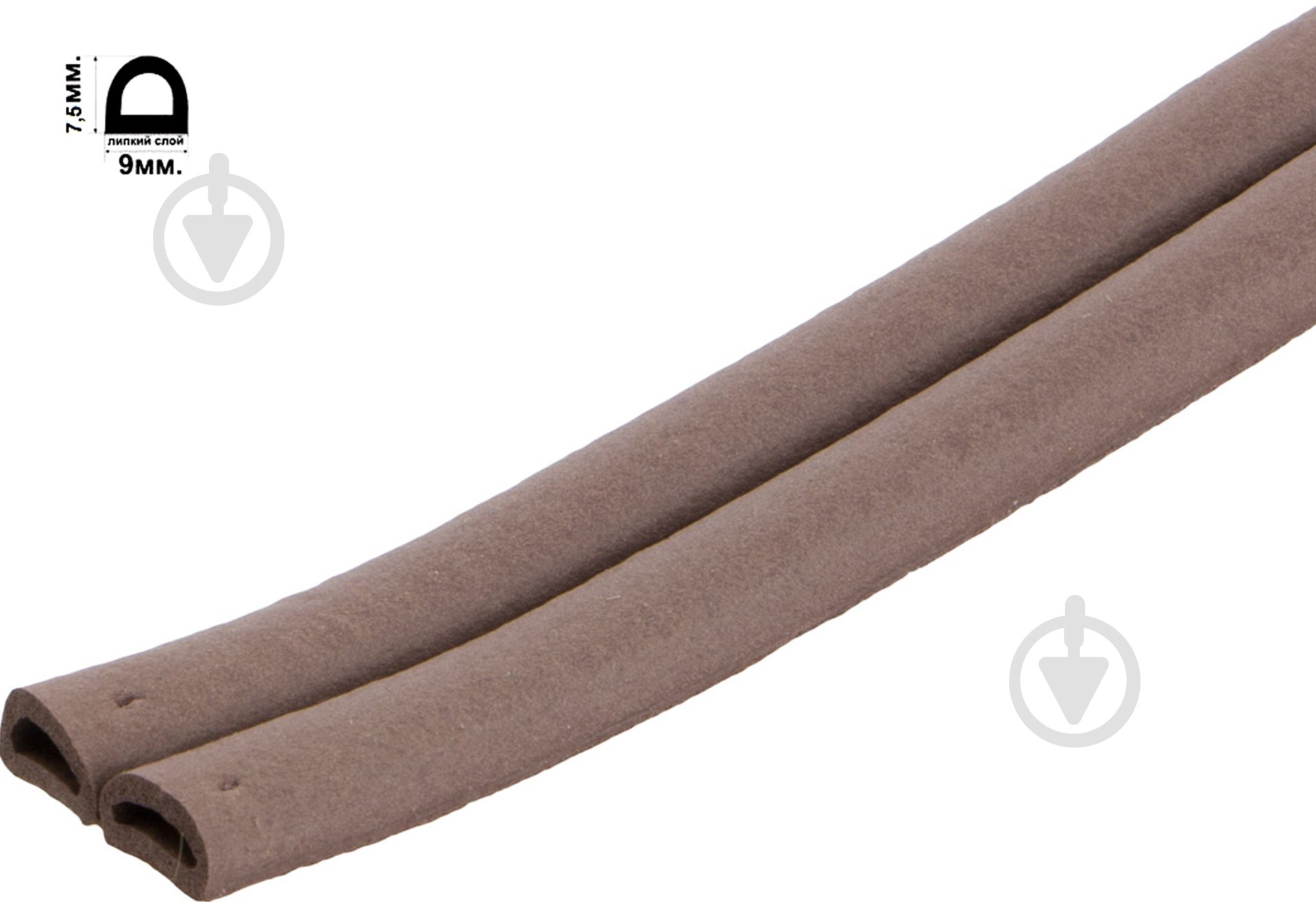 Ущільнювач D-подібний Scley 9х7,5 мм 6 м коричневий - фото 1