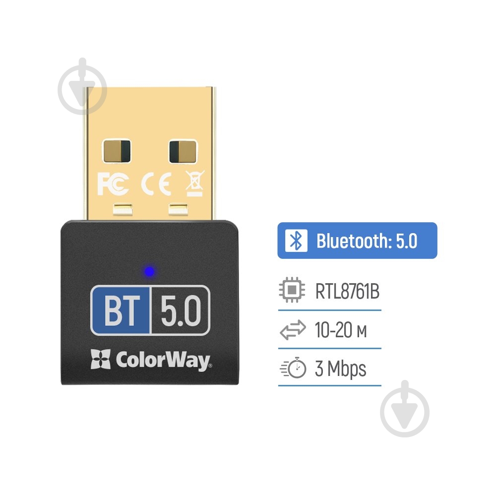 Bluetooth-адаптер ColorWay CW-AD-BT50 - фото 6