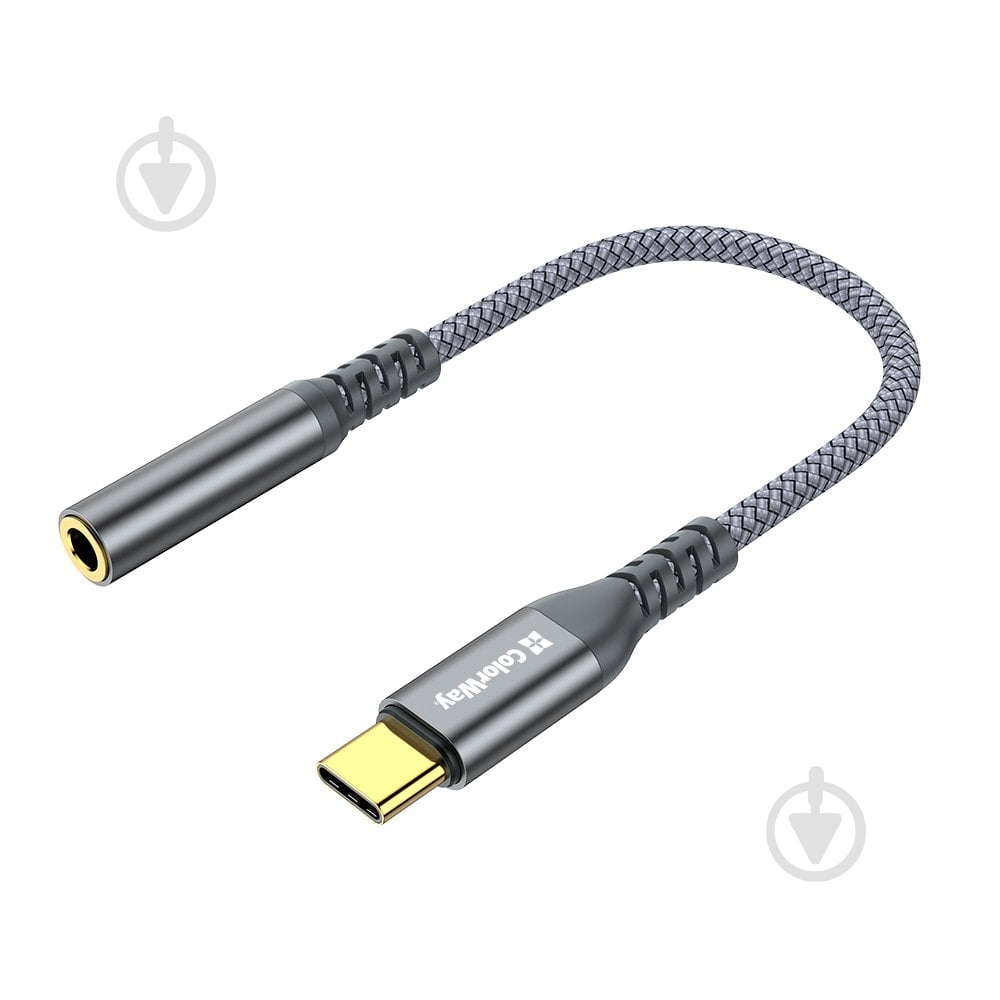 Адаптер для наушников ColorWay 0,14 м grey (CW-AD-CJ) - фото 3