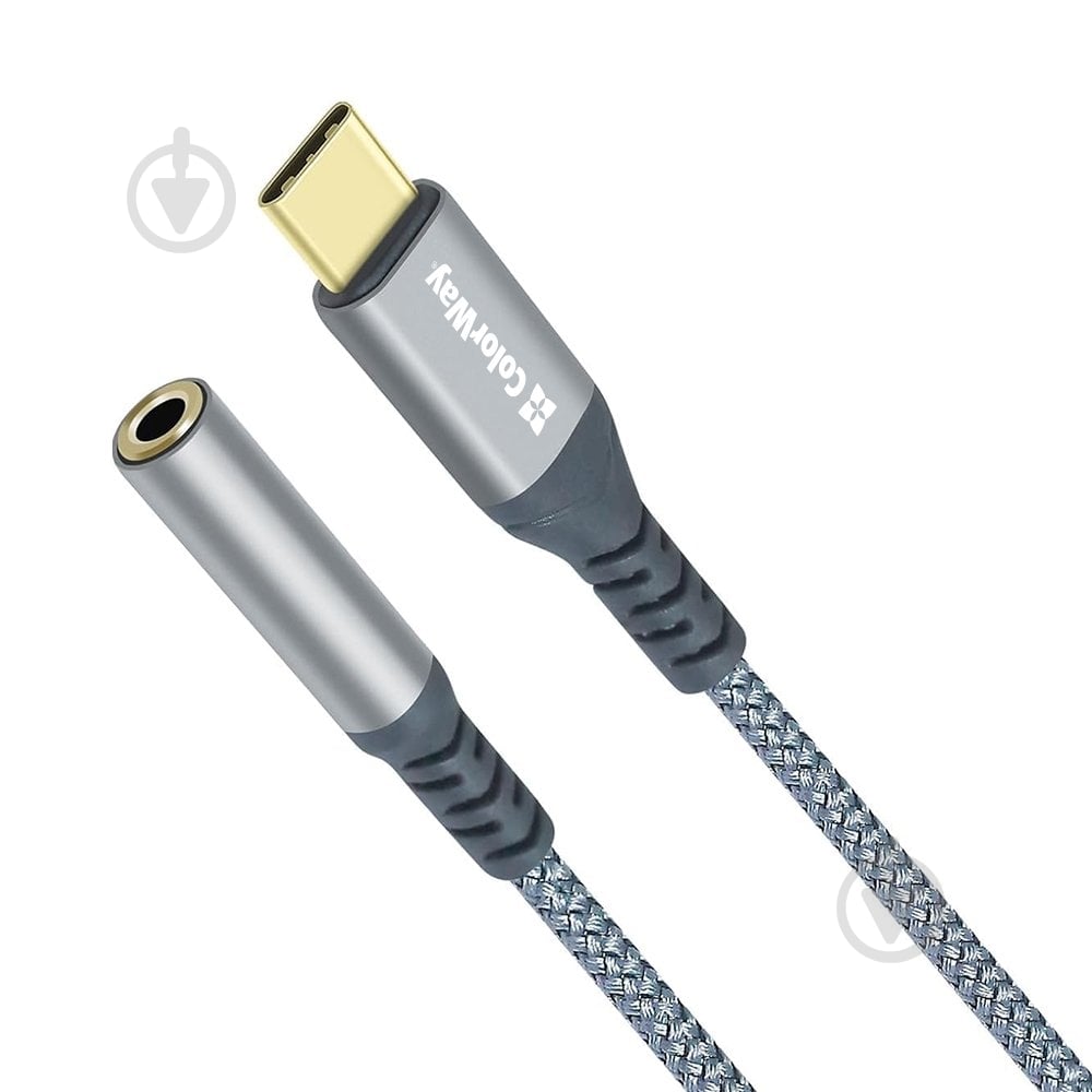 Адаптер для наушников ColorWay 0,14 м grey (CW-AD-CJ) - фото 5