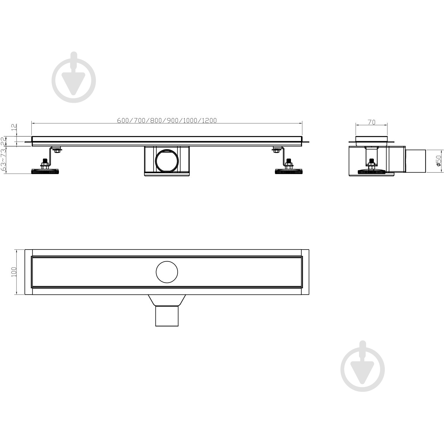 Душевой трап Helmken 37201105, 1000x70 мм - фото 7