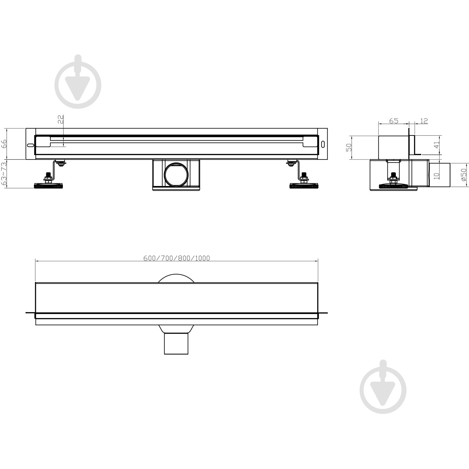 Душевой трап Helmken 37501601, 600x41 мм - фото 6