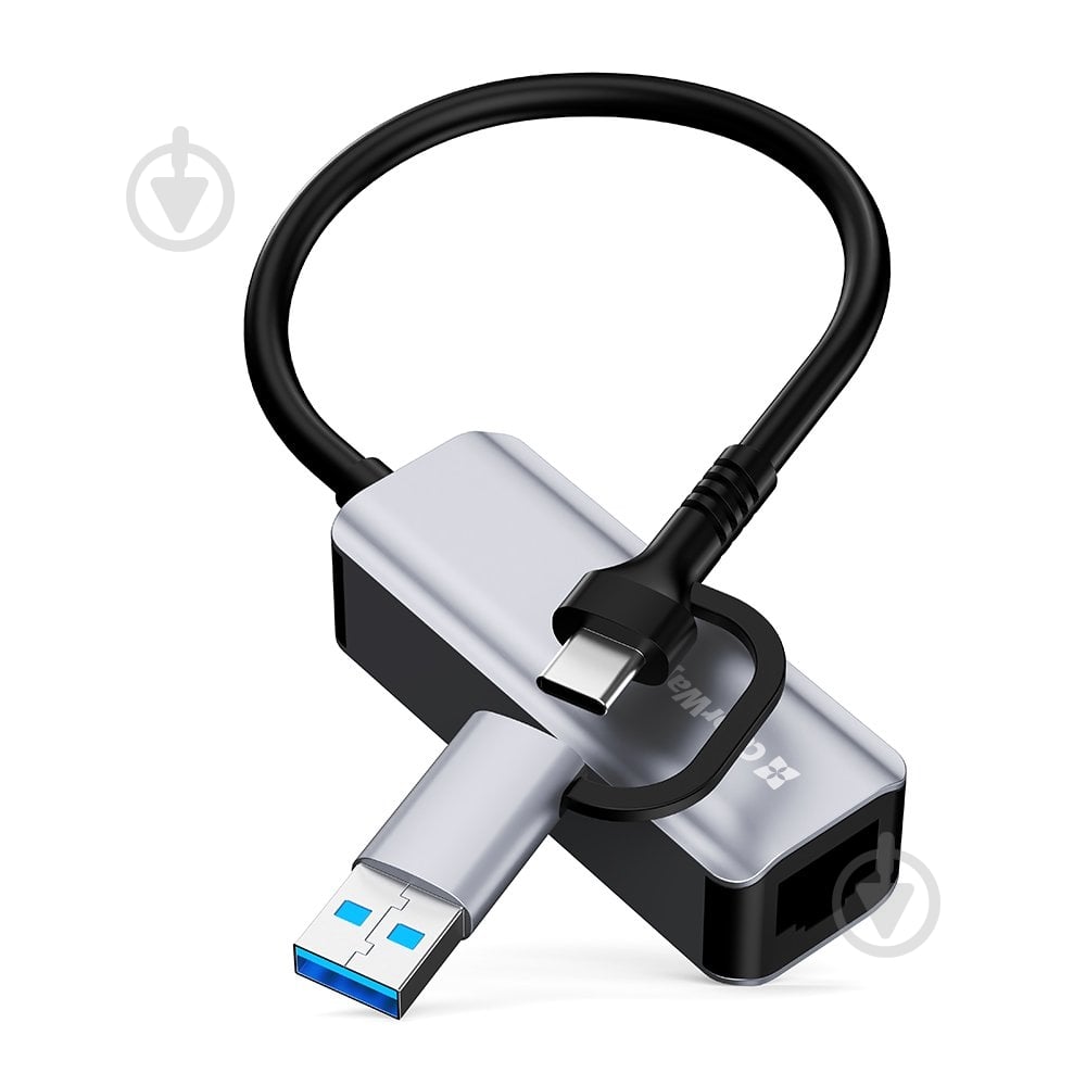 USB-адаптер ColorWay USB-A/USB-С 3.0 - RJ45 Gigabit Ethernet (CW-AD-CRG) - фото 3