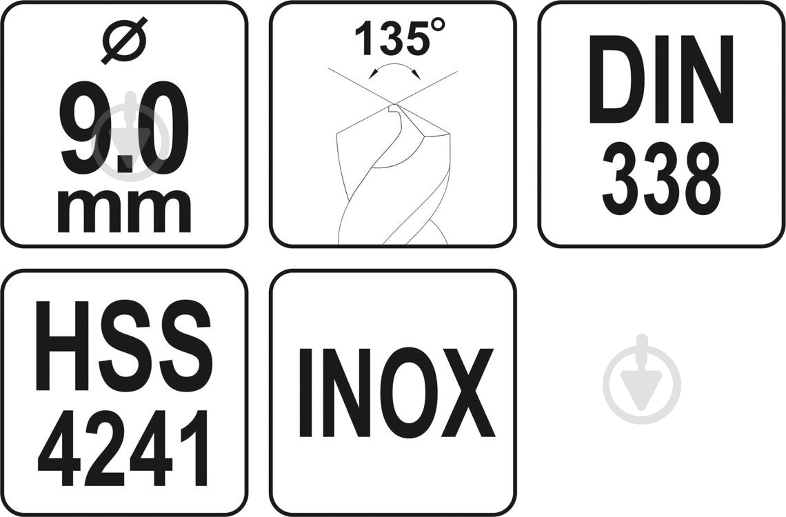 Свердло по металу YATO Premium HSS 4241 9 мм 1 шт. YT-44228 - фото 4 Свердло по металу YATO Premium HSS 4241 9 мм 1 шт. YT-44228 - фото 4