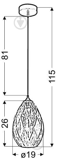 Люстра подвесная Candellux GRAN 1xE27 черный/золото 31-51455 - фото 2