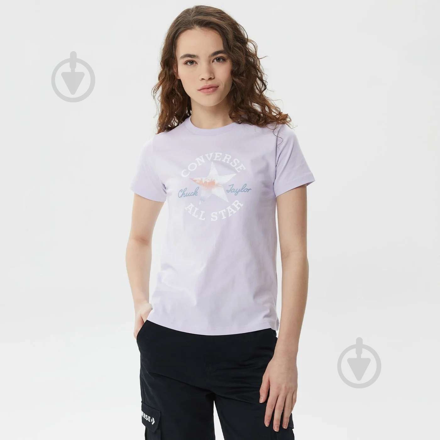 Футболка Converse CHUCK PATCH INFILL TEE 10025041-533 р.M фиолетовый - фото 1