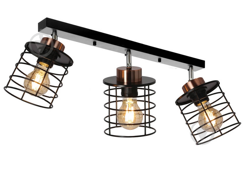 Спот Candellux Glob 3x40 Вт E27 черный/медь 93-00385 - фото 1