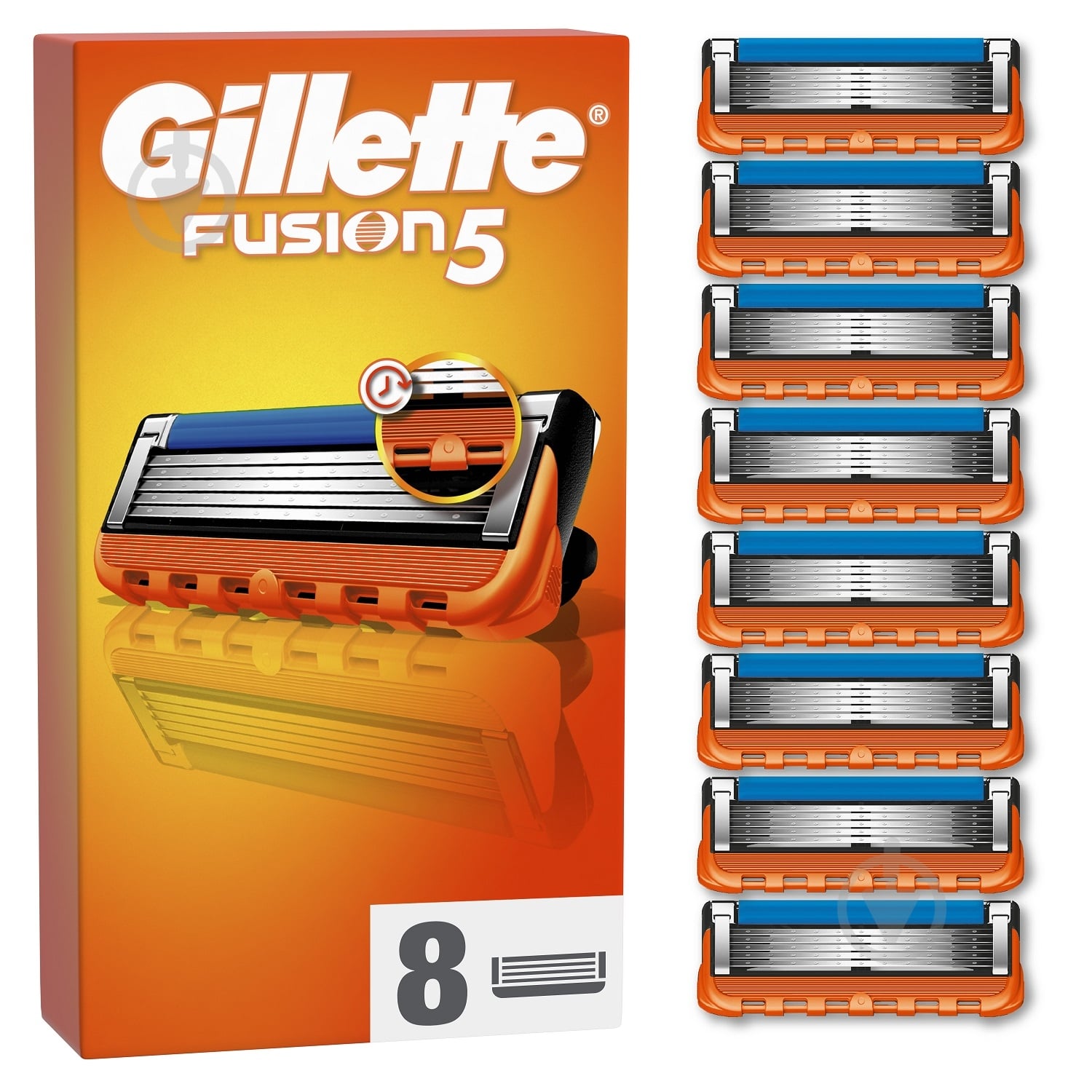 ᐉ Сменный картридж GILLETTE Fusion 5 new 8 шт. • Купить в Киеве