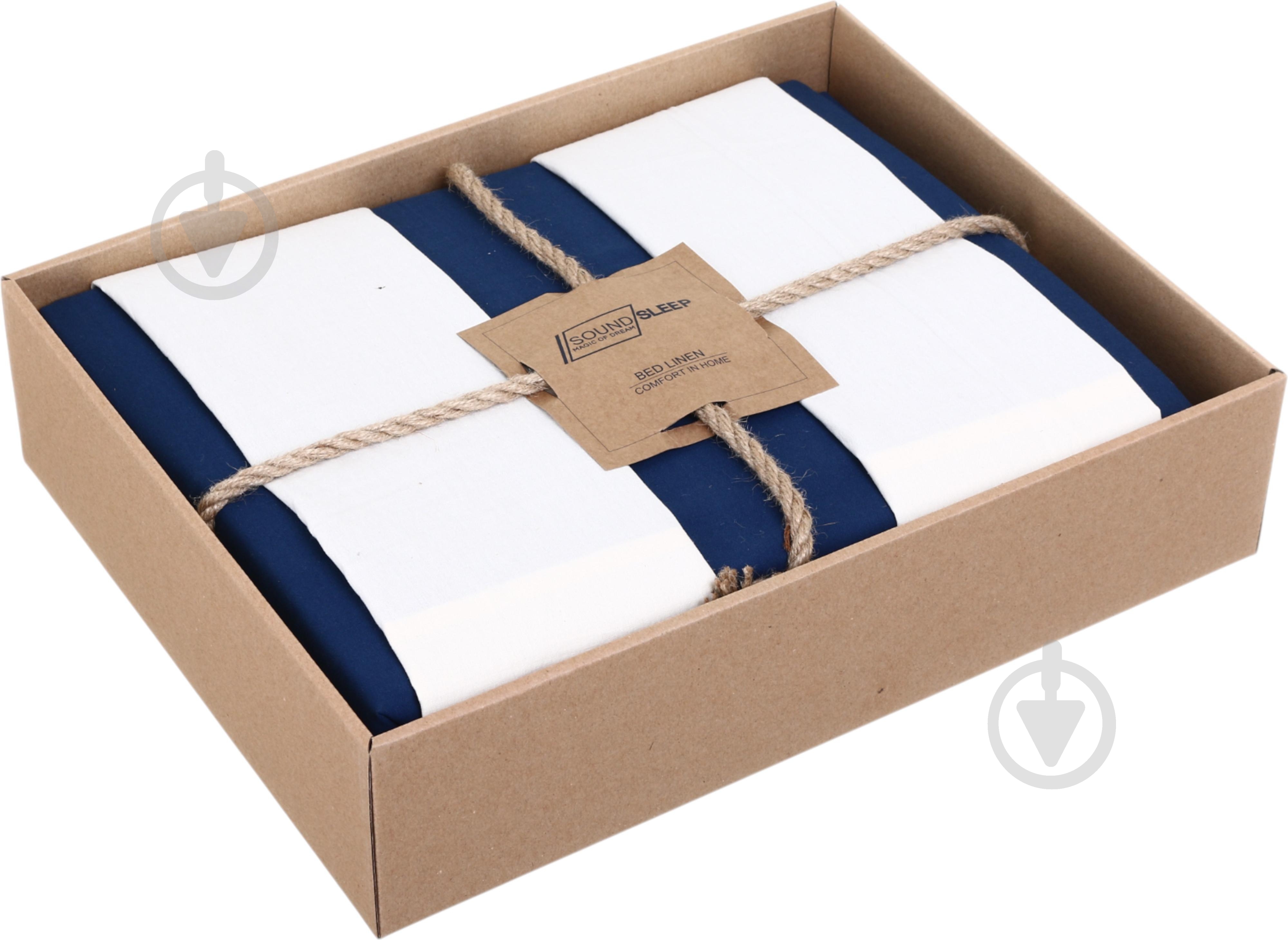 Комплект постельного белья 2.0 Doble Dark Blue Milk синий с белым SoundSleep - фото 7 Комплект постельного белья 2.0 Doble Dark Blue Milk синий с белым SoundSleep - фото 7