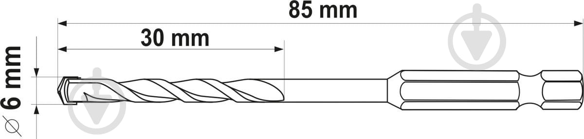 Сверло универсальное YATO YG6X 6 мм 1 шт. YT-44783 - фото 4