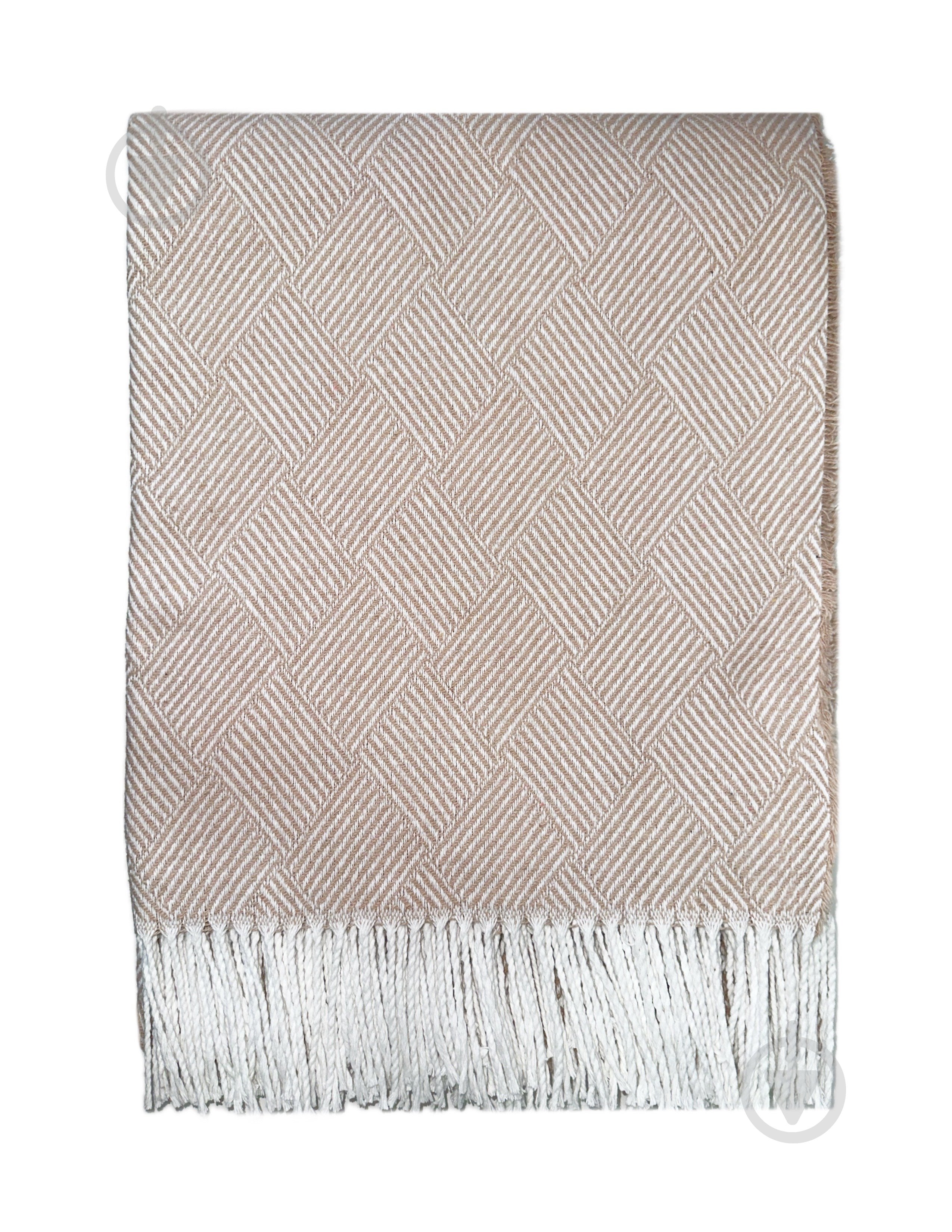 Плед Валенсія 200x220 см бежево-білий Vladi - фото 1