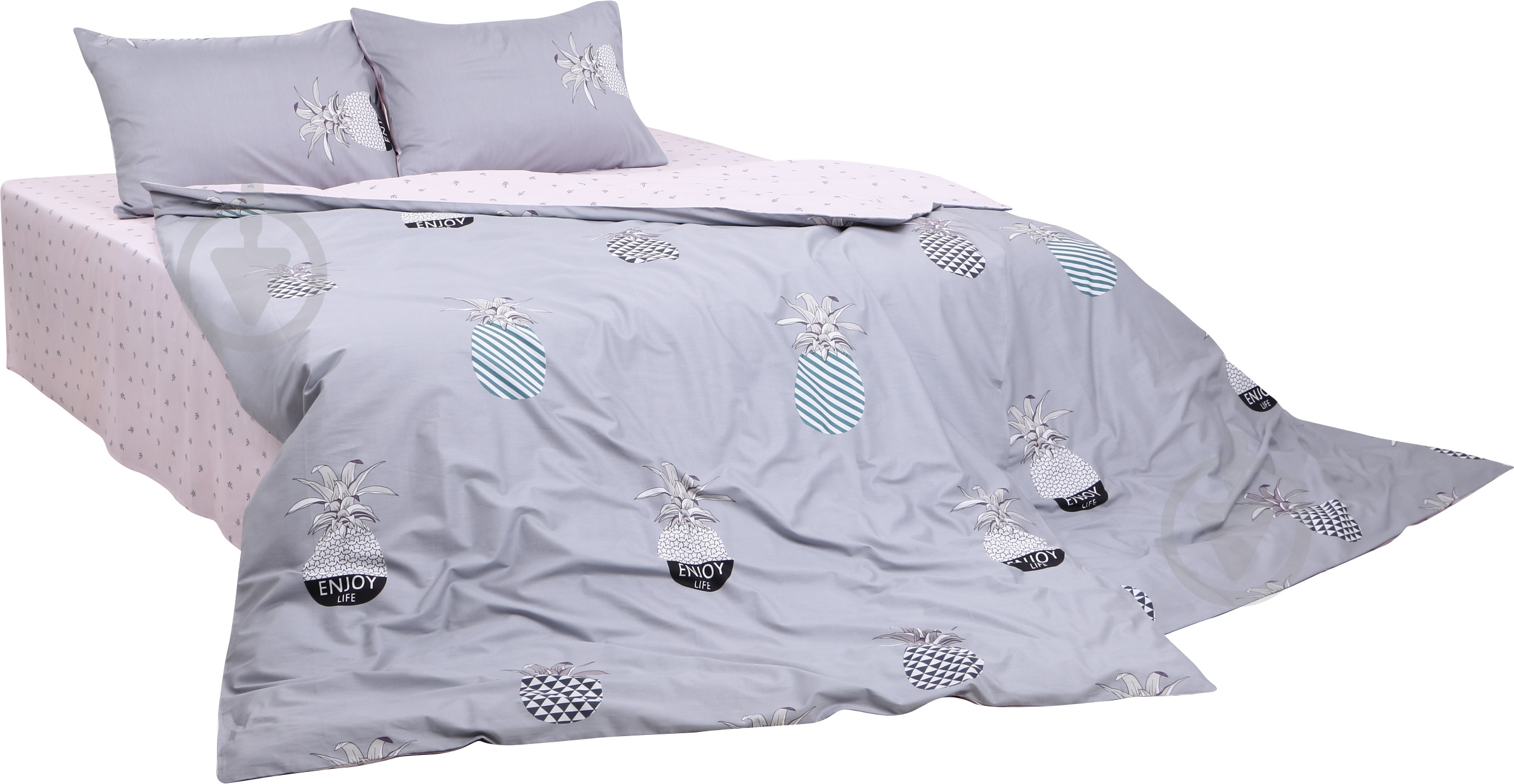 Комплект постельного белья Pineapple 2 серый с рисунком La Nuit - фото 1