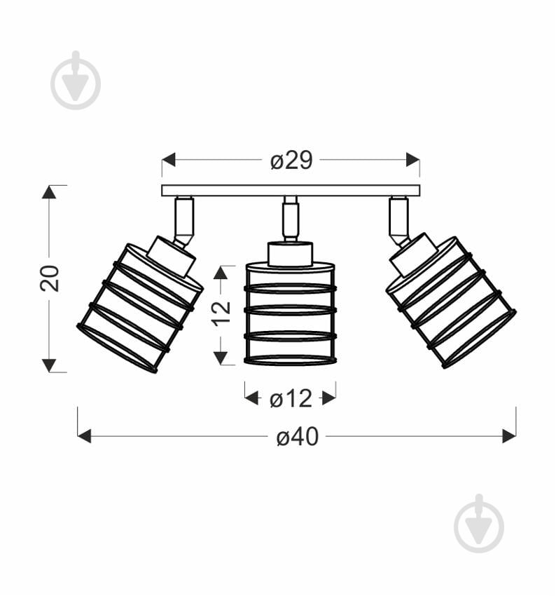 Спот Candellux Glob 3x40 Вт E27 черный/медь 98-00392 - фото 4