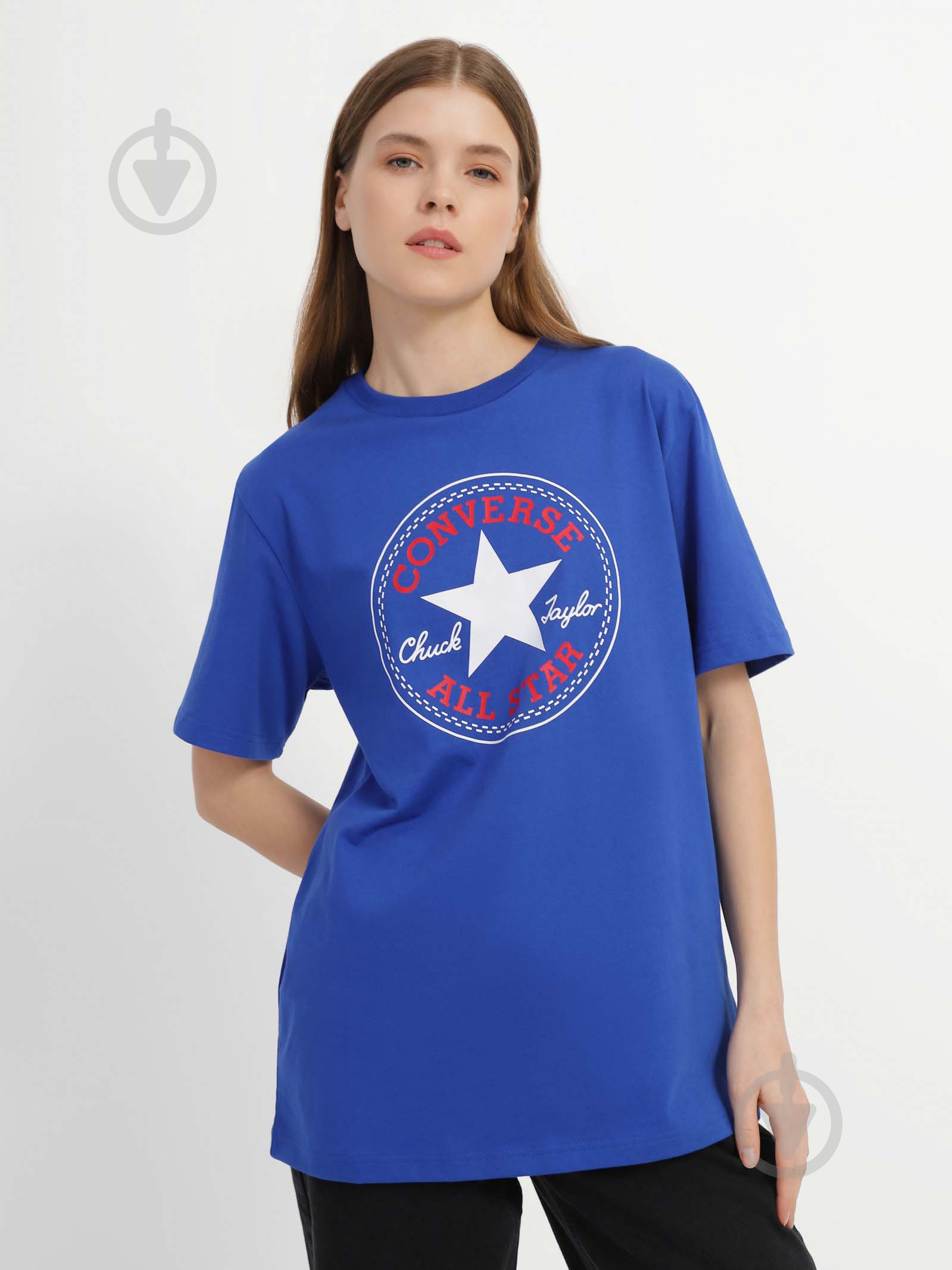 Футболка Converse STANDARD FIT CENTER FRONT CHUCK PATCH CORE TEE 10025459-400 р.M синий - фото 1