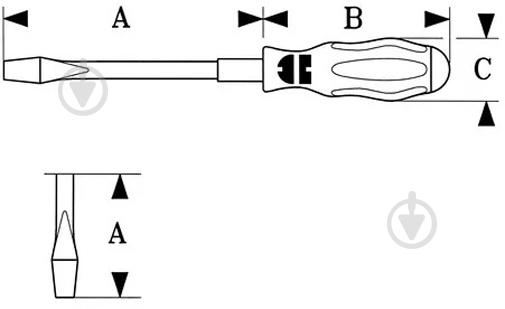 Отвертка WURTH шлицевая круглый стержень 1,0X5,5X150 Zebra 0613231755 - фото 2