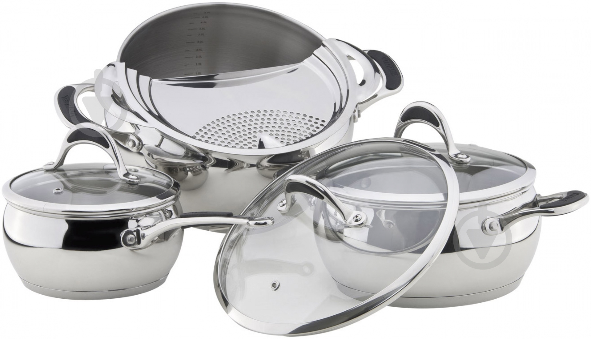 Набор кастрюль Vinzer Astro 7 предметов 89038 - фото 1