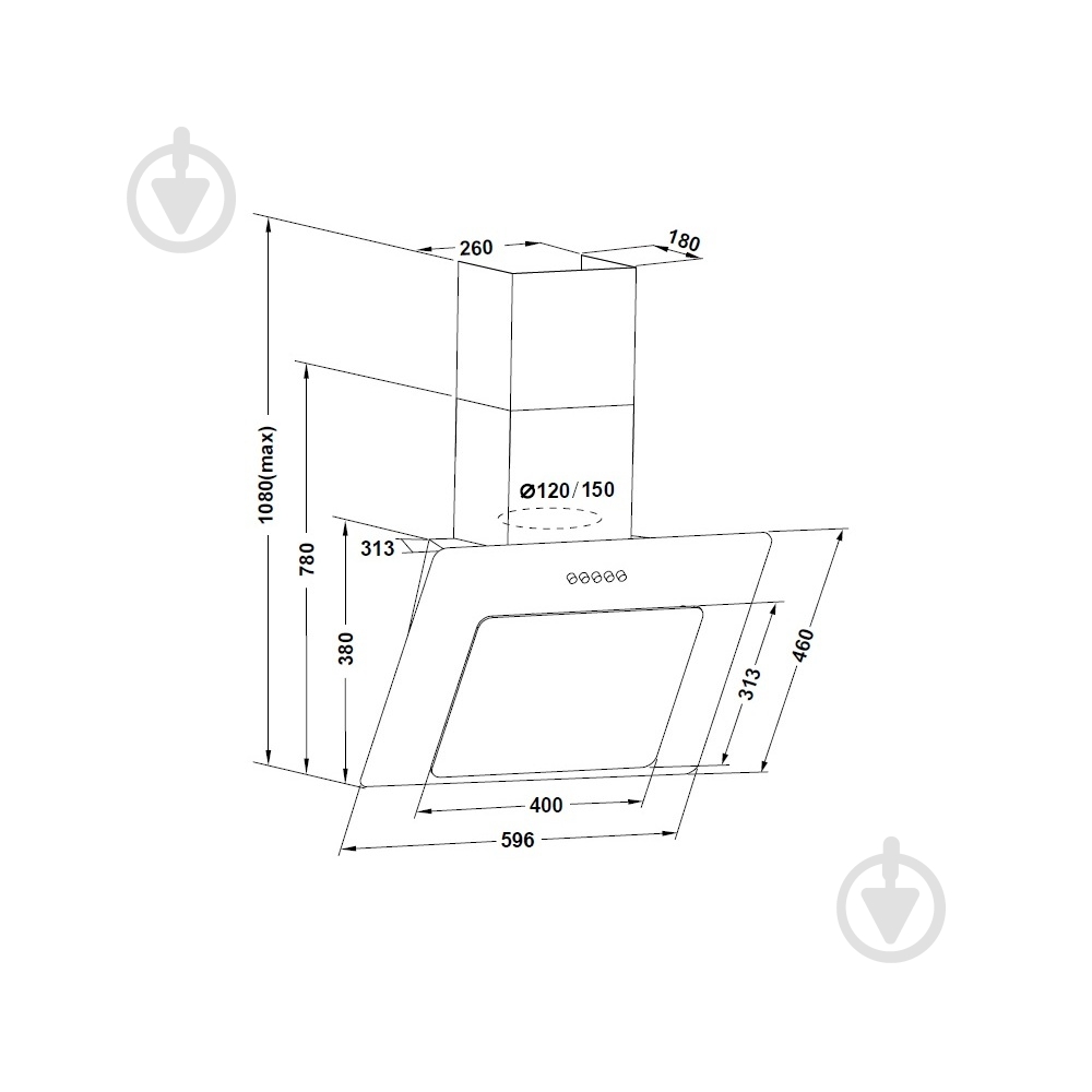 Витяжка Pyramida NR 60 PK WH витяжка - фото 2