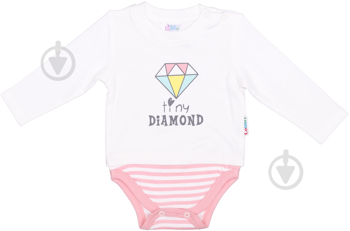 Боді для дівчинки Colibrі з довгим рукавом tiny diamond р.62 молочний CLG005 - фото 2