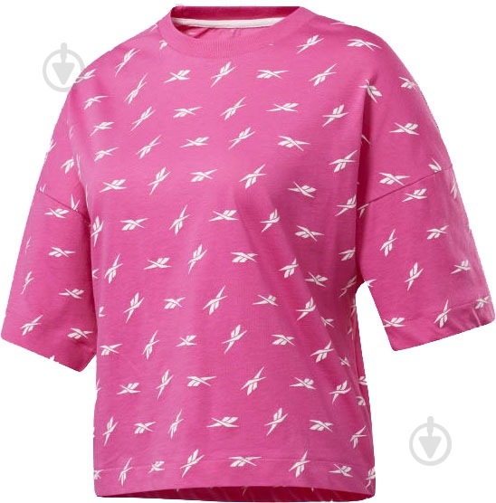Футболка Reebok TE AOP Vector Tee GJ0671 р.S розовый - фото 1