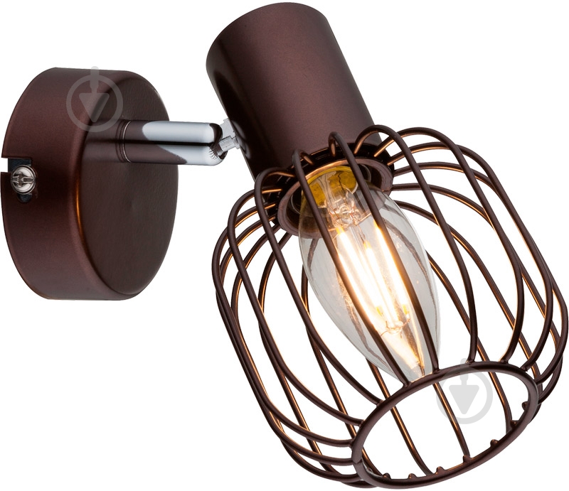 Спот Globo Akin 1x40 Вт E14 коричневый 54801-1 - фото 1