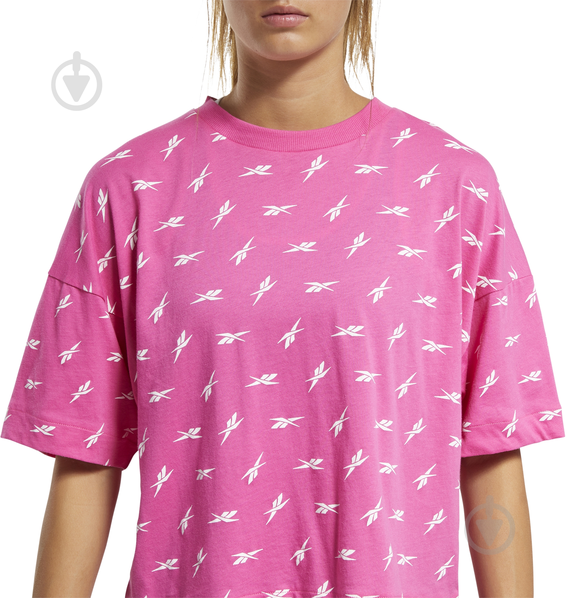 Футболка Reebok TE AOP Vector Tee GJ0671 р.M розовый - фото 2