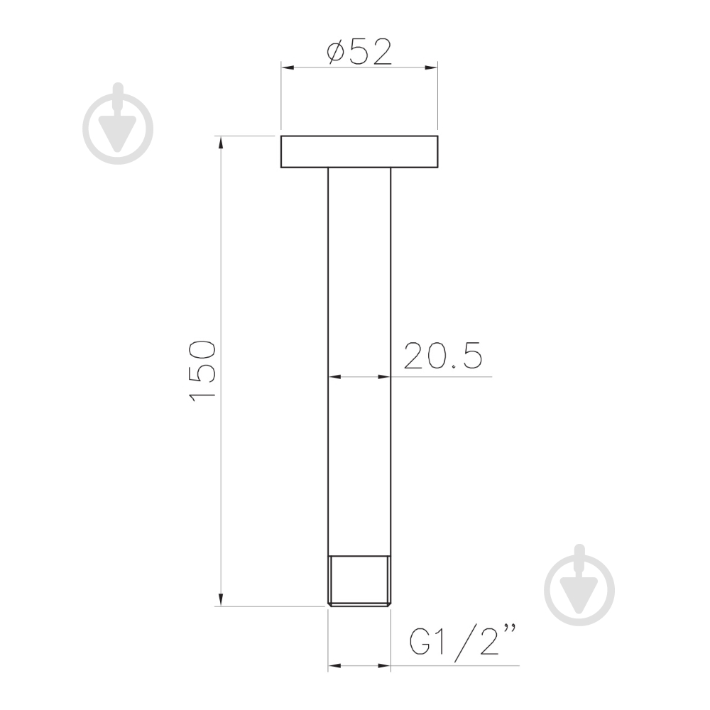 Кронштейн стельовий для душу Imprese SH01-150 - фото 2