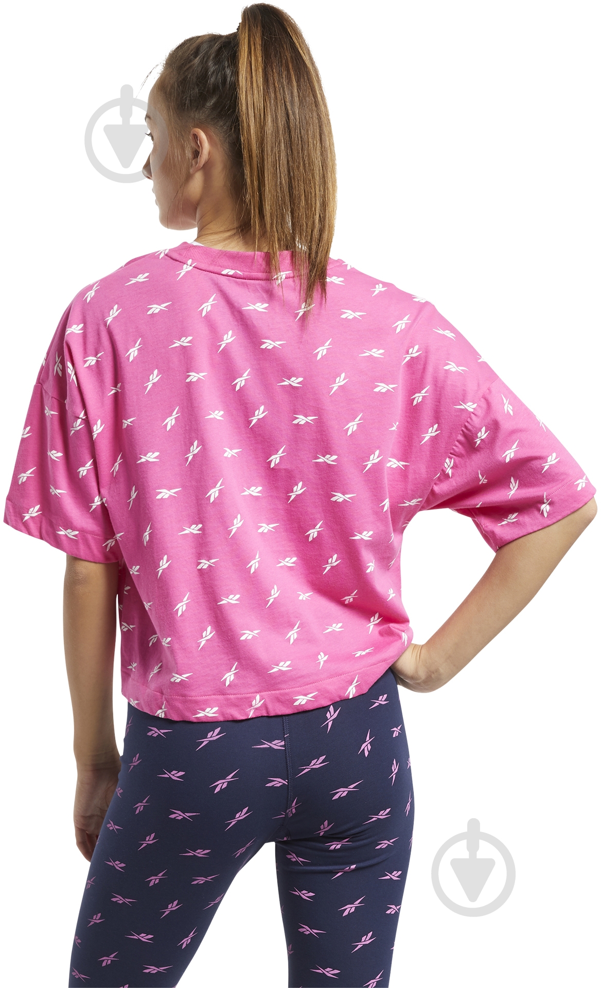 Футболка Reebok TE AOP Vector Tee GJ0671 р.L розовый - фото 1