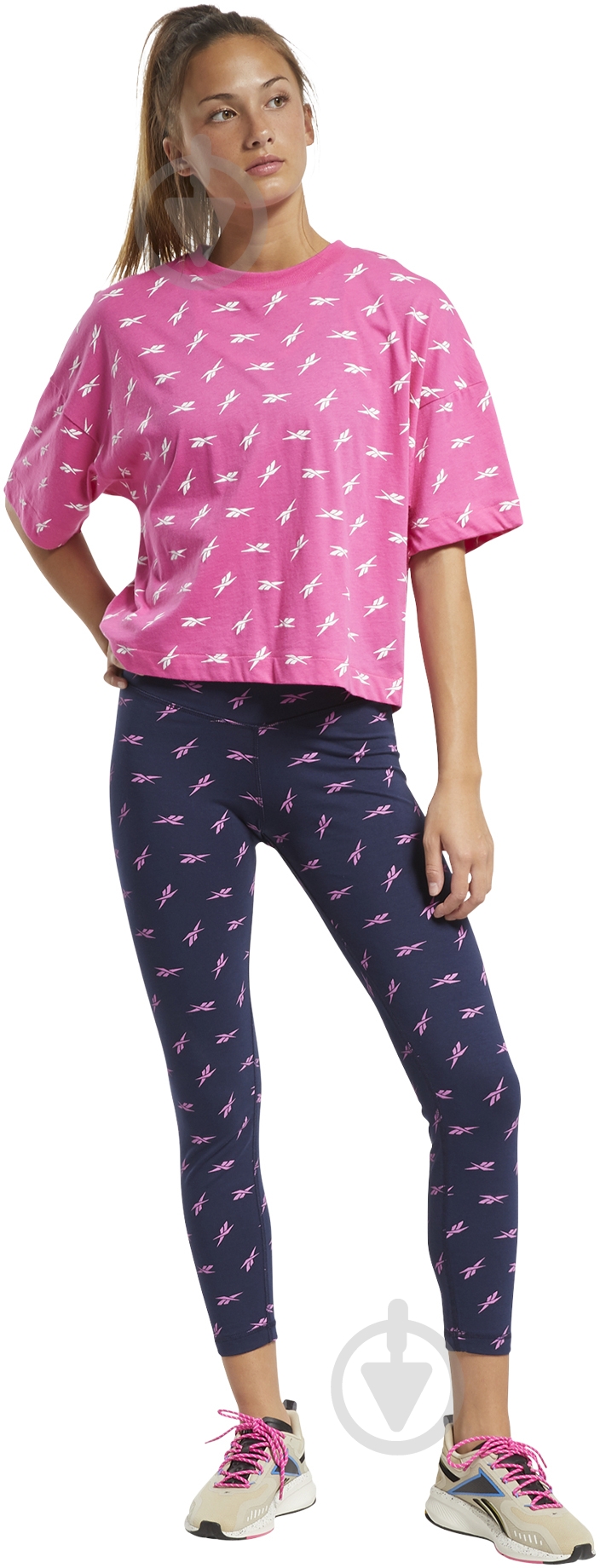 Футболка Reebok TE AOP Vector Tee GJ0671 р.L розовый - фото 5