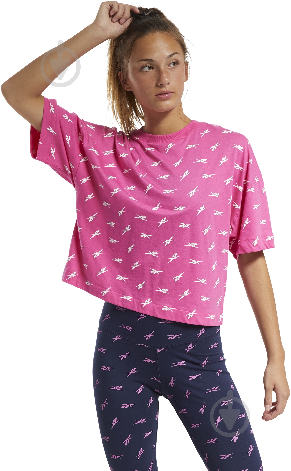 Футболка Reebok TE AOP Vector Tee GJ0671 р.L розовый - фото 6