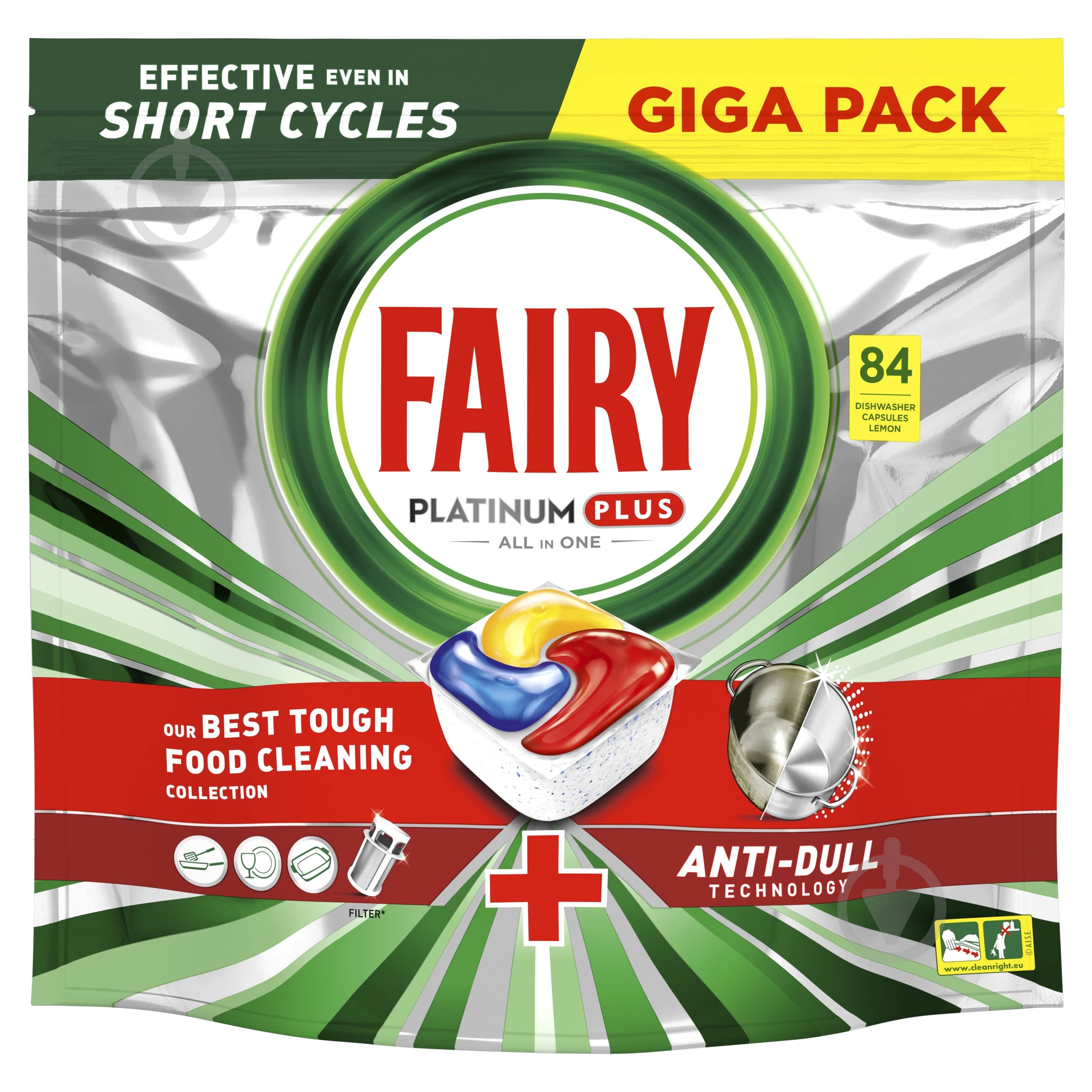 Таблетки для посудомийних машин Fairy Platinum Plus Все-в-одному 84 шт. - фото 1
