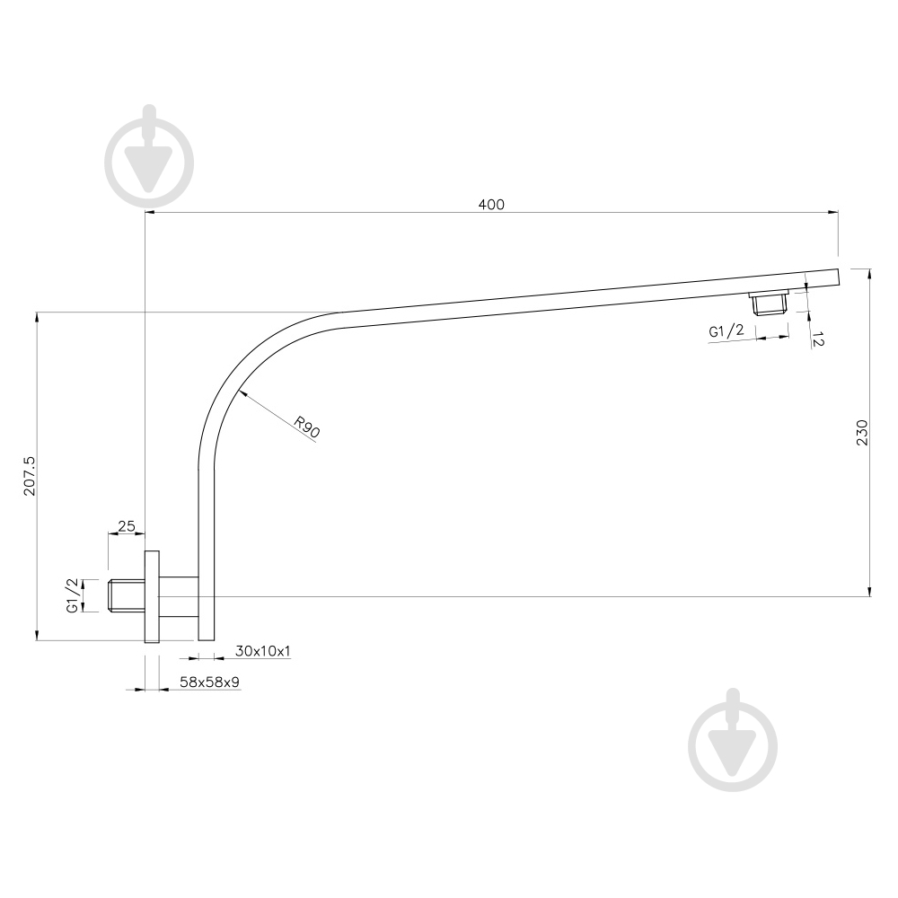Кронштейн настенный для душа Imprese SH01-3010400B - фото 2 Кронштейн настенный для душа Imprese SH01-3010400B - фото 2