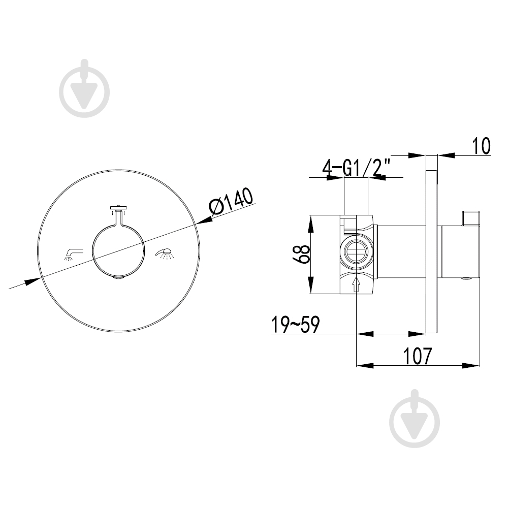 Переключатель Imprese Zamek VR-151031 - фото 2