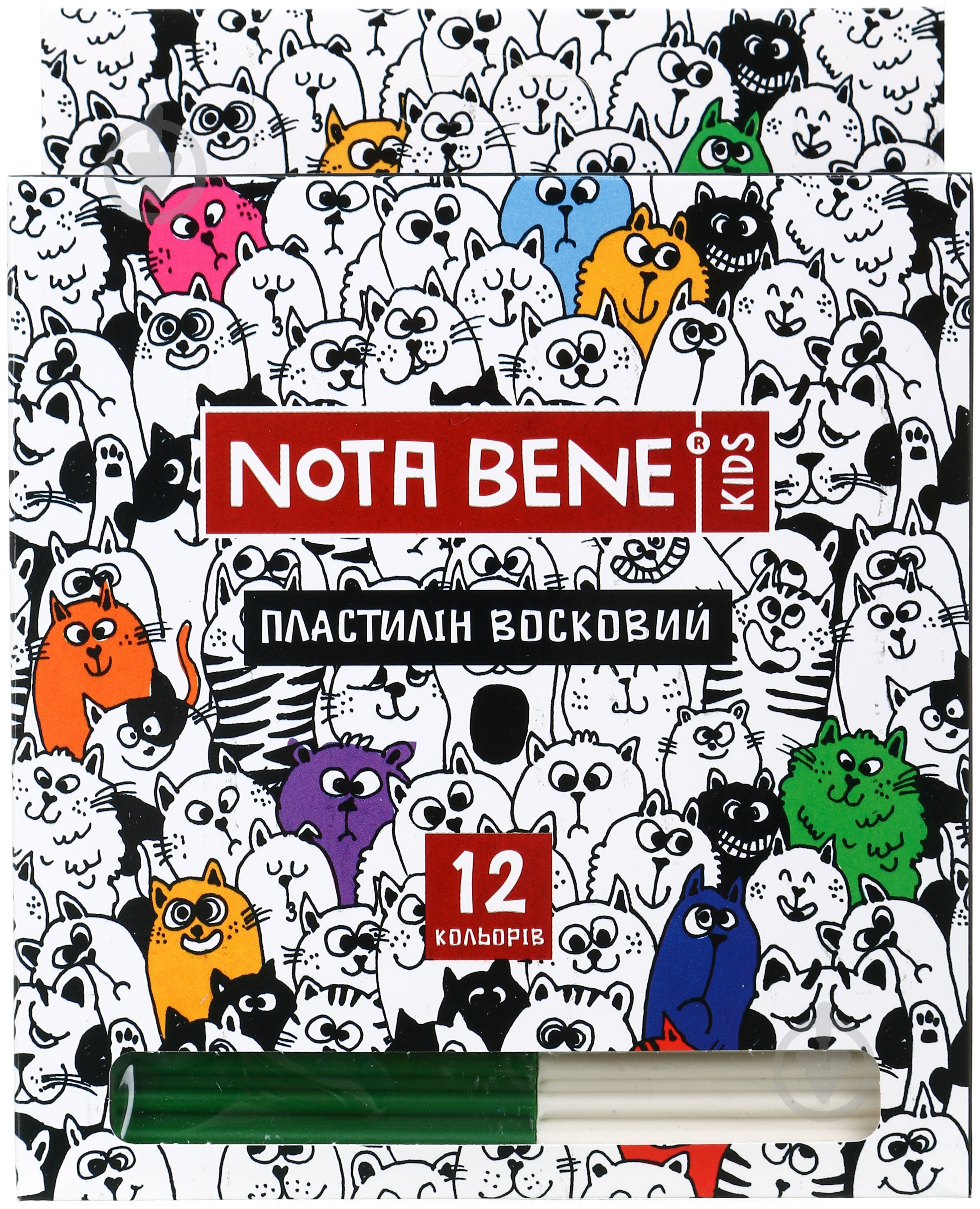 Пластилін восковий 12 кольорів 144 г Nota Bene - фото 1