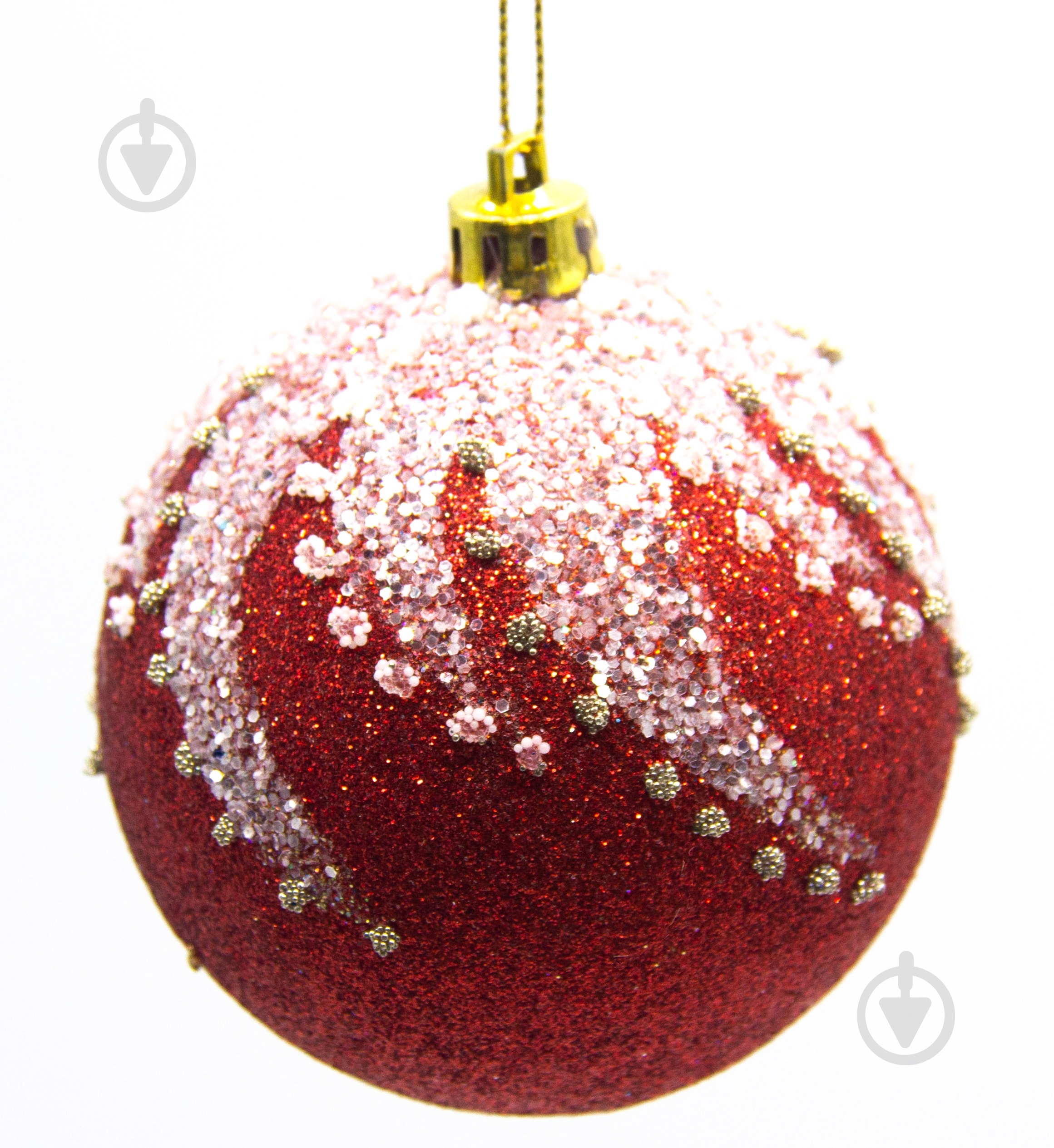 Шар Глиттер d60 60 мм красный/белый 1891 - фото 1 Шар Глиттер d60 60 мм красный/белый 1891 - фото 1