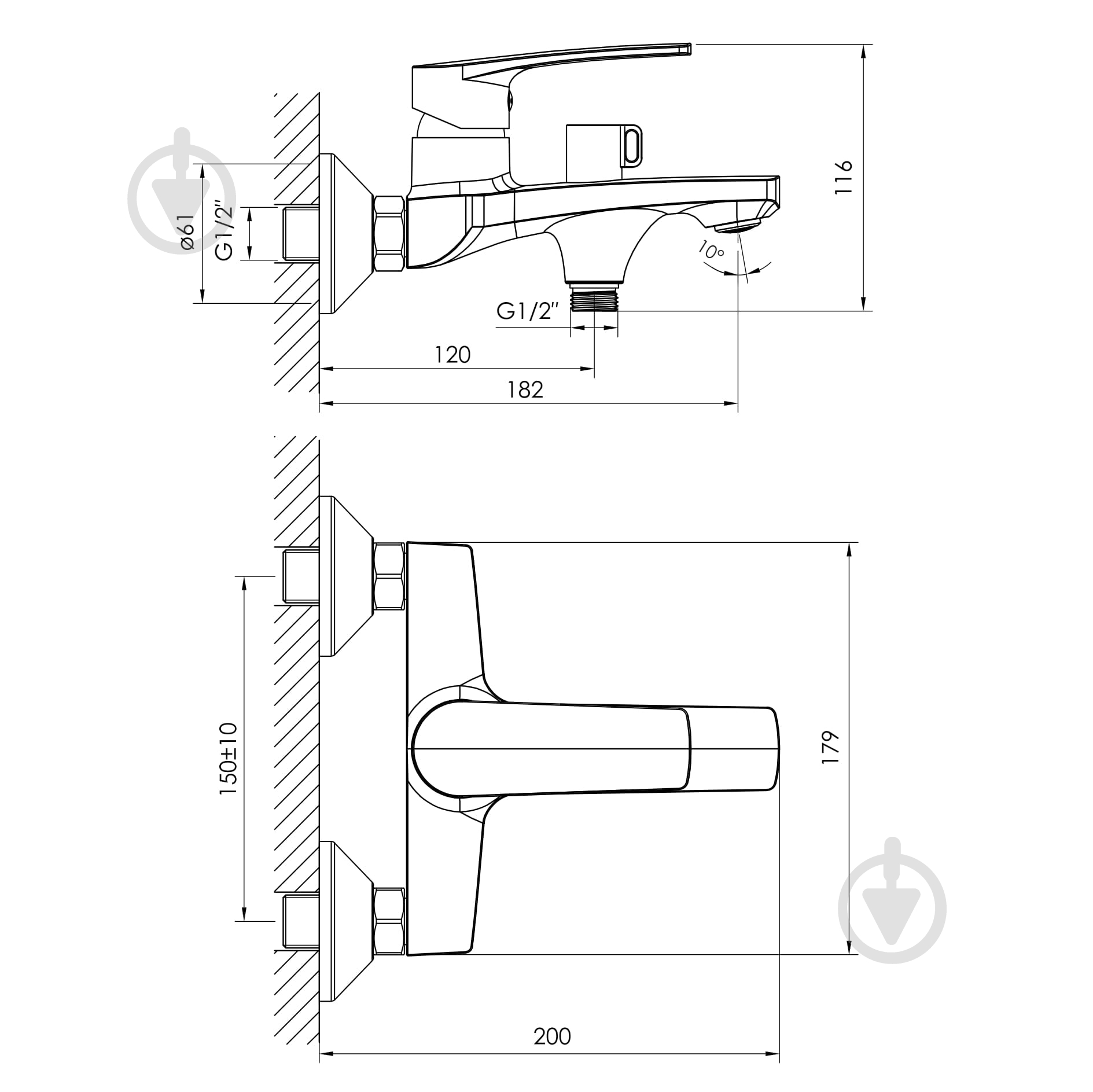 Смеситель для ванны Imprese Kampa 10285 - фото 2 Смеситель для ванны Imprese Kampa 10285 - фото 2