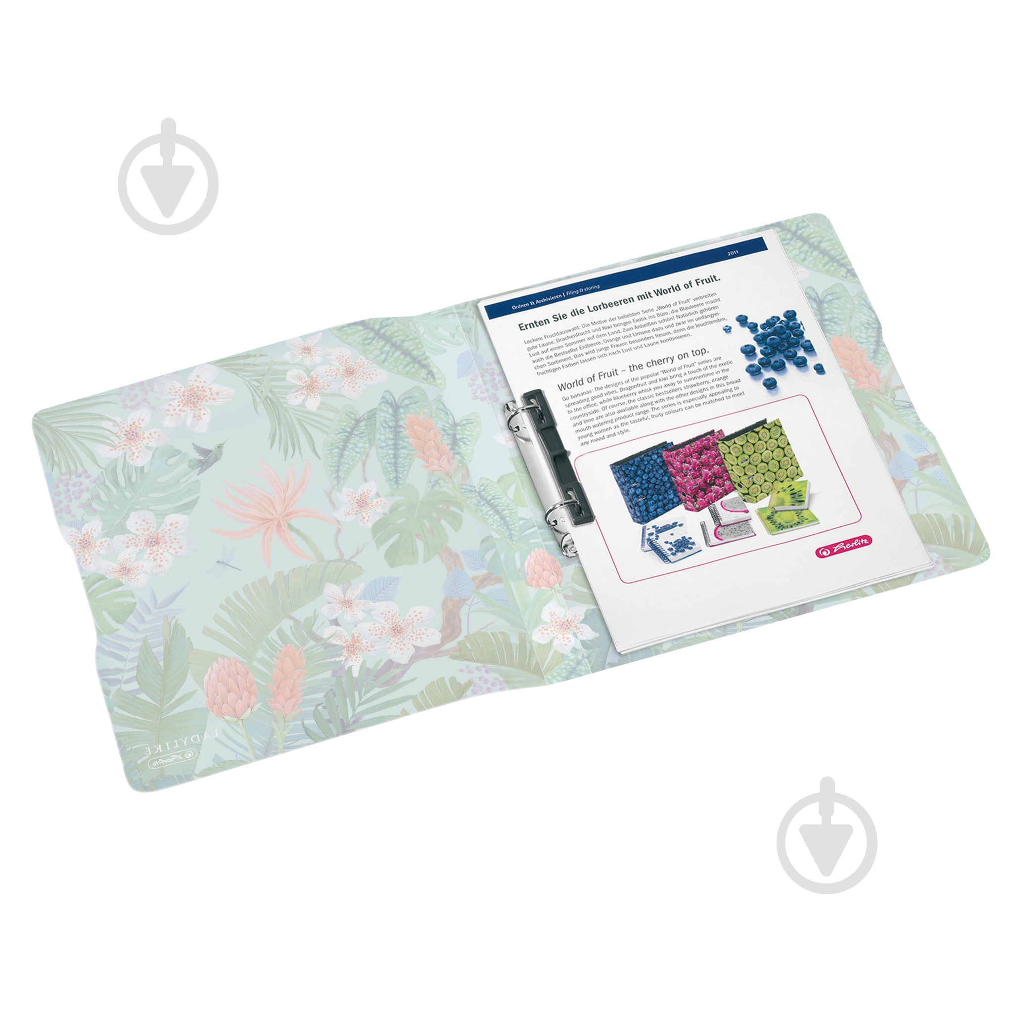 Папка-регистратор на 2 кольцах 16 мм А4 Ladylike Jungle Herlitz 50044030 - фото 3