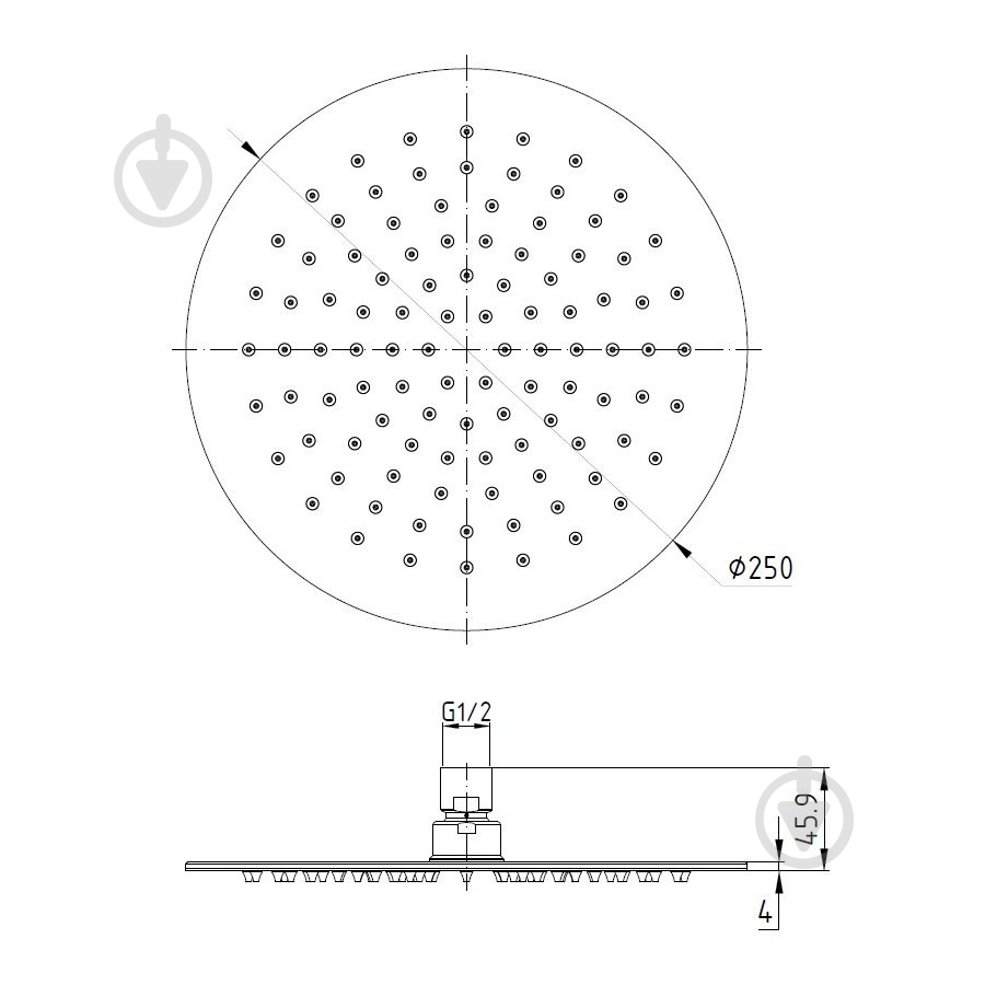 Верхний душ VOLLE 16008101 - фото 2