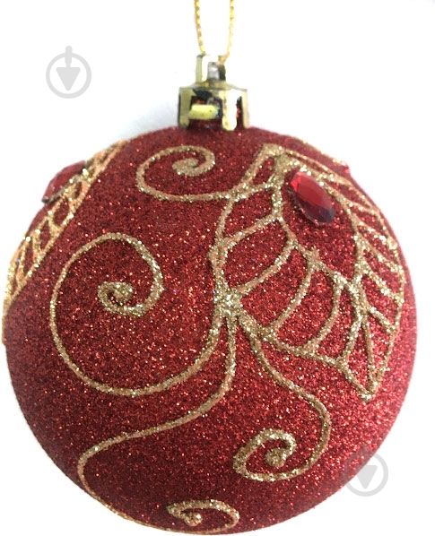 Шар Узор d100 100 мм красный 1815 - фото 1