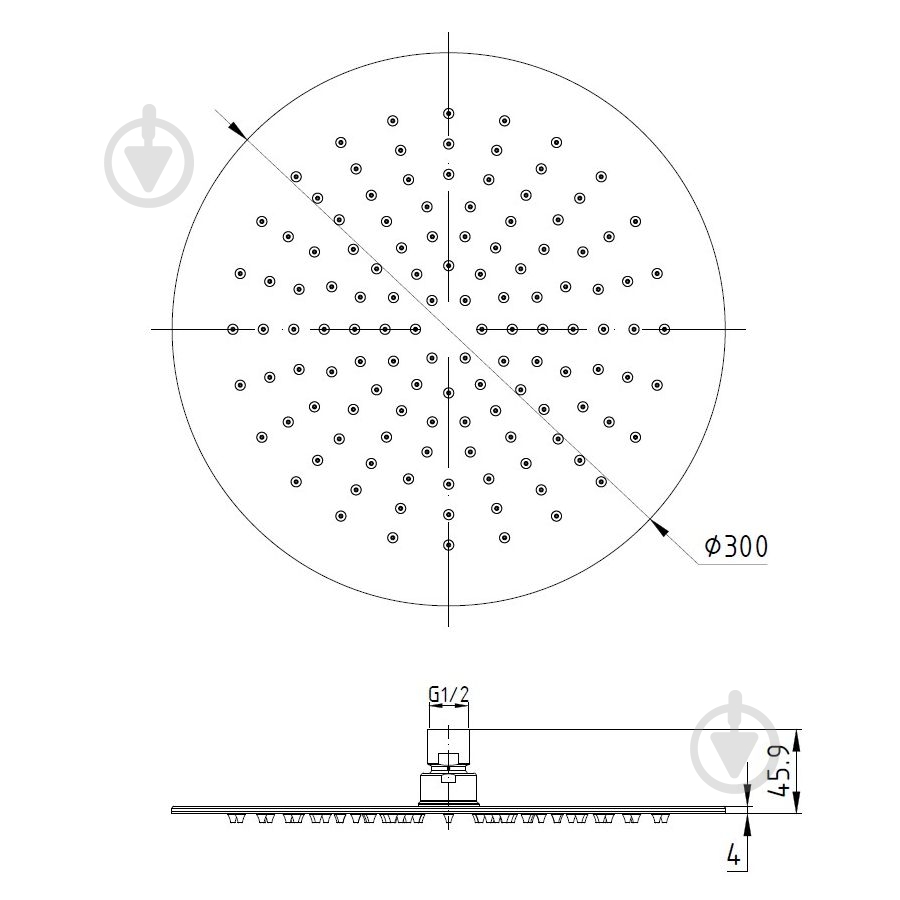 Верхний душ VOLLE 16008102 - фото 2