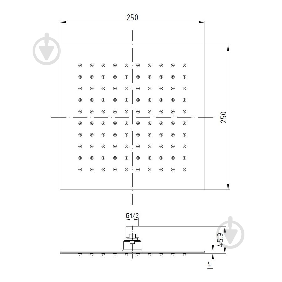 Верхний душ VOLLE 16008103 - фото 2