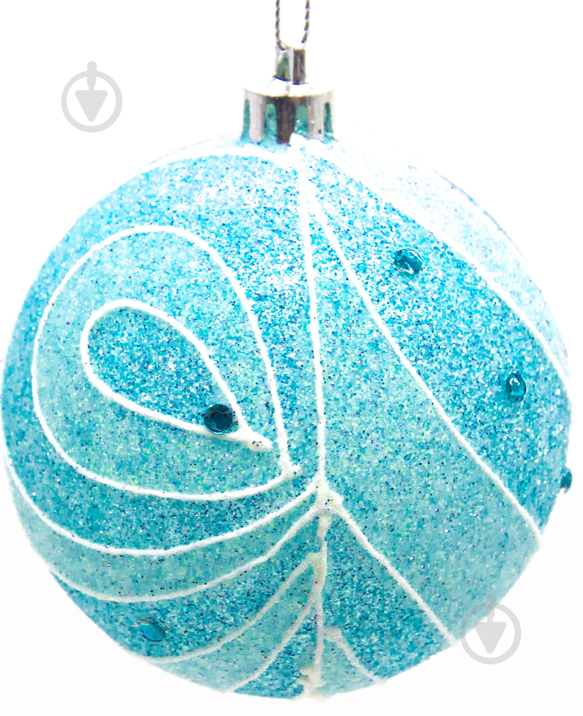 Шар Узор d80 80 мм голубой/белый 2324 - фото 1