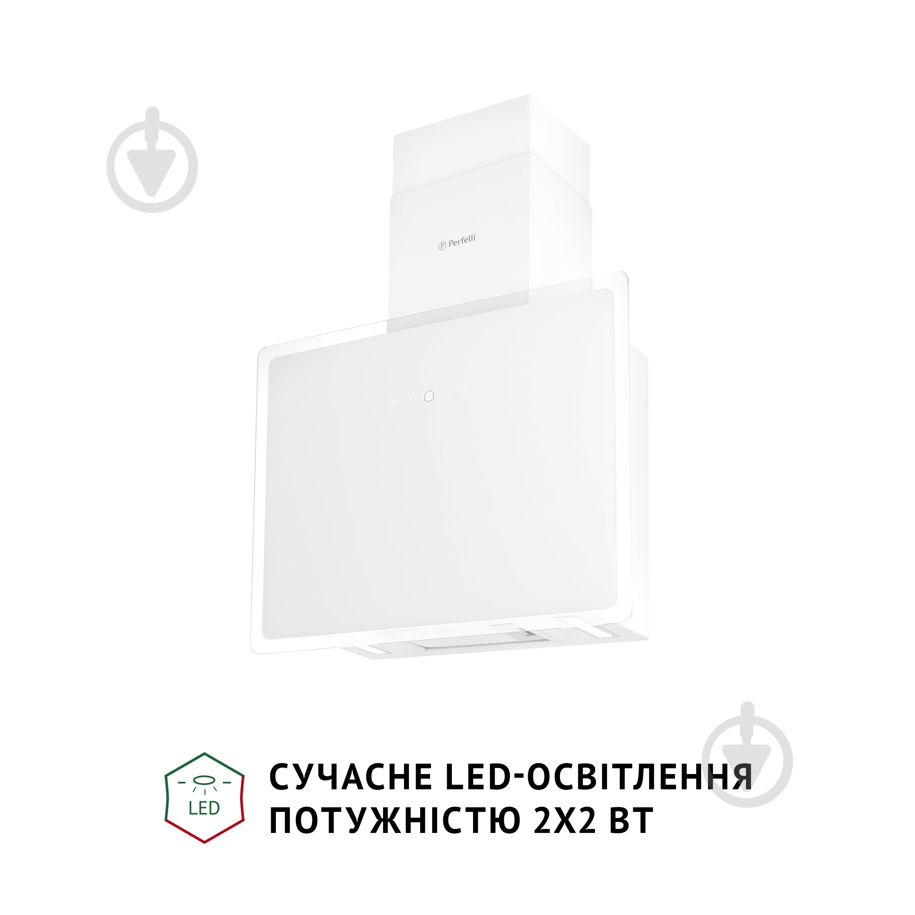 Витяжка Perfelli RIVA BIANCA декоративна похила - фото 3