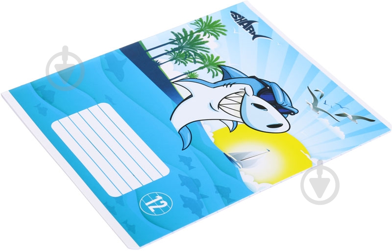 Тетрадь школьная 12 листов в линию Shark - фото 3