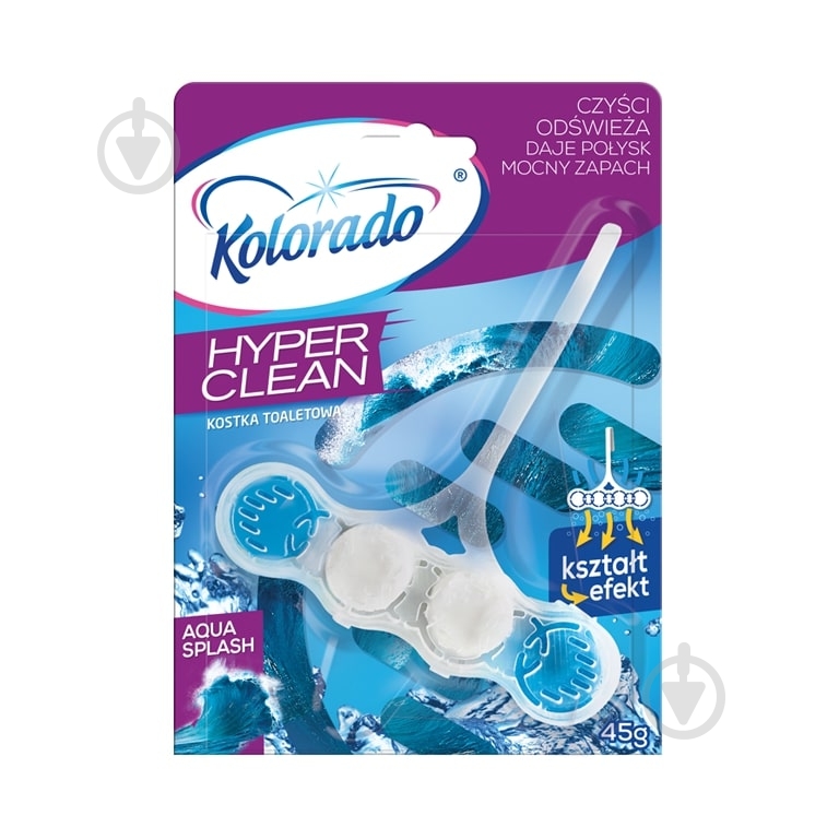 Туалетный блок Kolorado Hyper Clean Aqua Splash 45г - фото 1