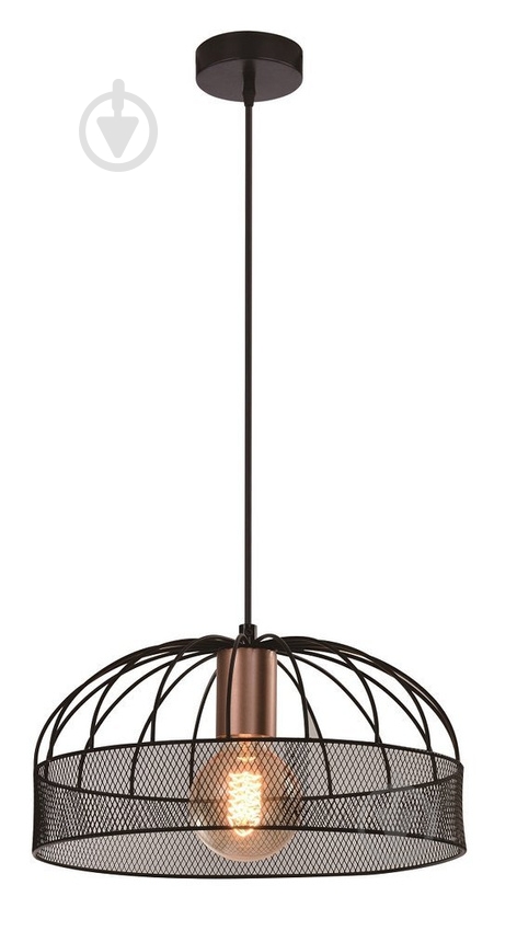 Люстра подвесная Candellux Levi 1x40 Вт E14 черный/медь 31-78469 - фото 1