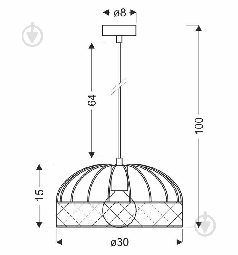 Люстра подвесная Candellux Levi 1x40 Вт E14 черный/медь 31-78469 - фото 2