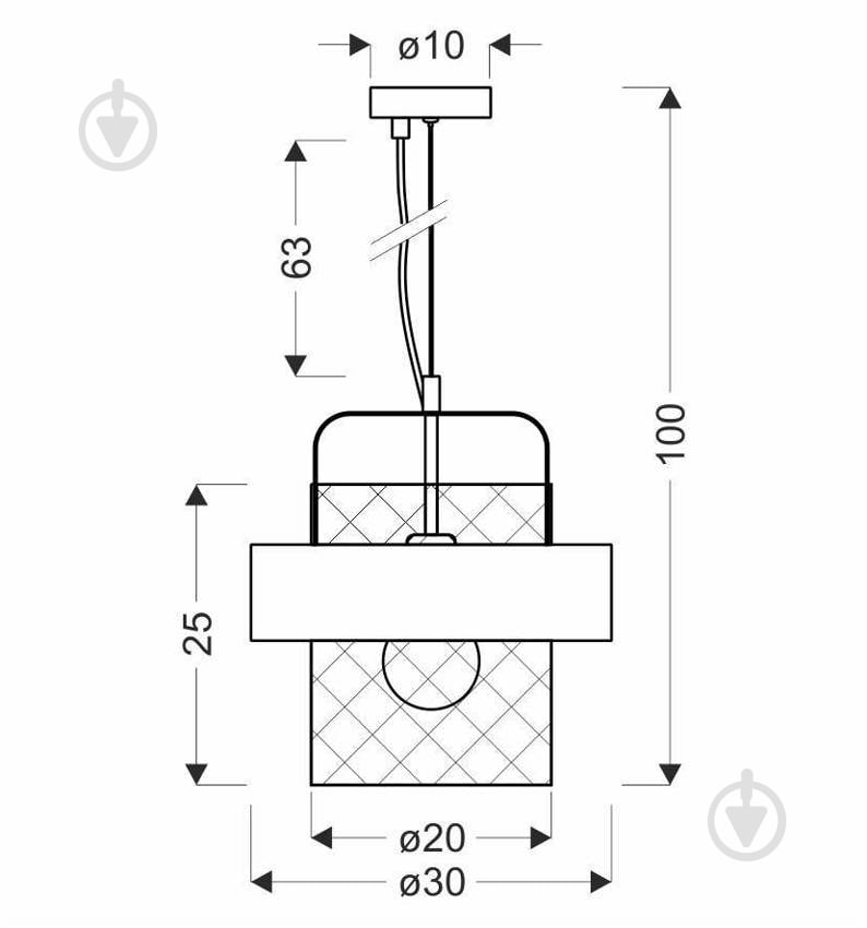 Люстра подвесная Candellux Fiba 1x40 Вт E27 черный/серебро 31-78506 - фото 2