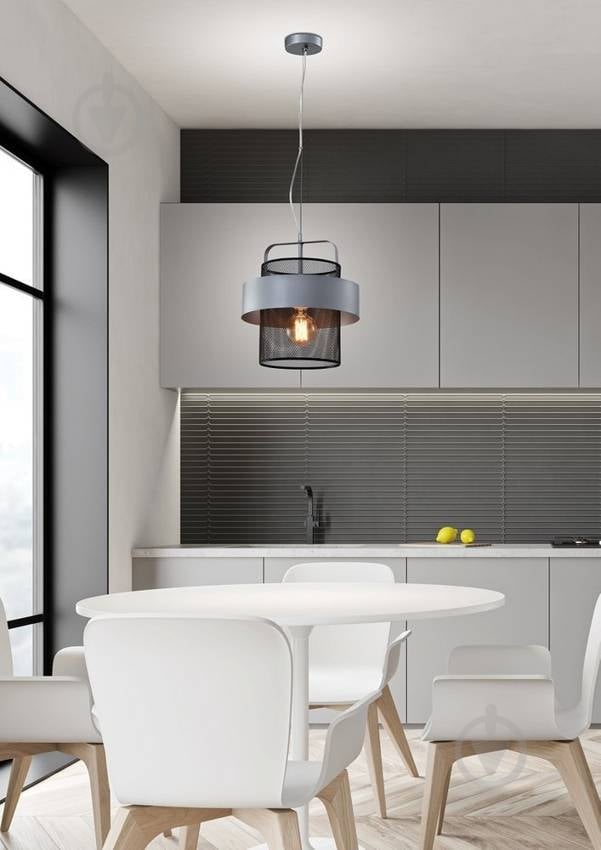 Люстра подвесная Candellux Fiba 1x40 Вт E27 черный/серебро 31-78506 - фото 3