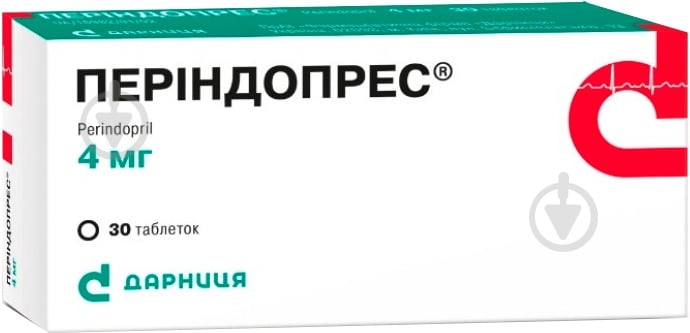 Періндопрес по 4 мг №30 (10х3) таблетки 4 мг - фото 1 Періндопрес по 4 мг №30 (10х3) таблетки 4 мг - фото 1